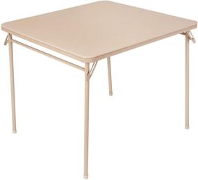 img 4 attached to Cosco Products Antique Linen Vinyl Top Folding Table - 1-Pack