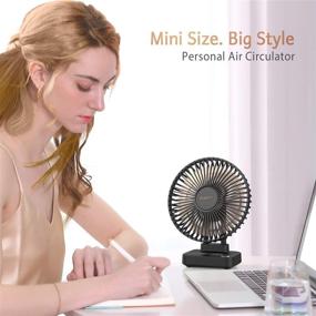 img 3 attached to 🖥️ Funme 6" USB Desk Fan: Compact & Powerful Air Circulator for Office | Silent Portable Desktop Fan with 90° Adjustment & 3 Speeds - Black
