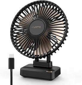 img 4 attached to 🖥️ Funme 6" USB Desk Fan: Compact & Powerful Air Circulator for Office | Silent Portable Desktop Fan with 90° Adjustment & 3 Speeds - Black
