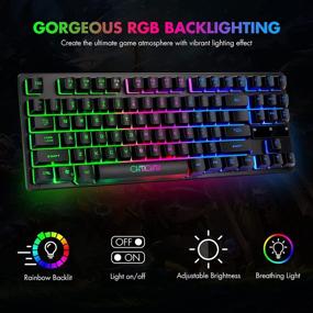 img 3 attached to 🌈 RGB TKL Gaming Keyboard, CHONCHOW Compact USB Wired 87 Keys Tenkeyless Gaming Keyboard with Rainbow LED Backlight for Laptop Ps4 PC Computer Games and Work