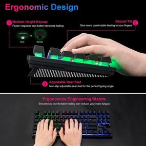 img 1 attached to 🌈 RGB TKL Gaming Keyboard, CHONCHOW Compact USB Wired 87 Keys Tenkeyless Gaming Keyboard with Rainbow LED Backlight for Laptop Ps4 PC Computer Games and Work