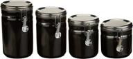 🏴 stylish and functional: anchor home collection black canister set, 4-piece logo