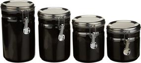 img 1 attached to 🏴 Stylish and Functional: Anchor Home Collection Black Canister Set, 4-piece