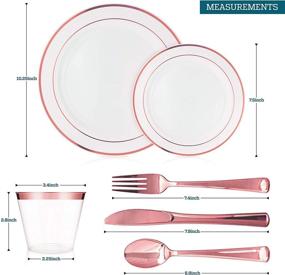 img 2 attached to Rose Gold Dinnerware Set with 600 Pieces