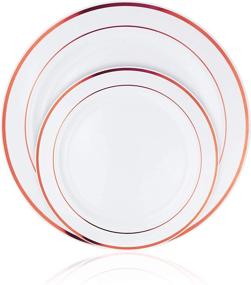 img 1 attached to Rose Gold Dinnerware Set with 600 Pieces