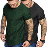 👕 coofandy men's 2 pack muscle workout t shirt: gym bodybuilding short sleeve tee top - ultimate fitness gear logo