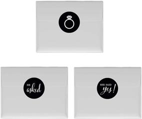 img 2 attached to Andaz Press Chocolate Drop Labels Stickers, Wedding He Asked She Said Yes! - 216-Pack Black Labels for Bridal Shower, Engagement, and Kisses Party Favors Decor