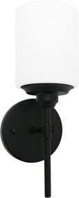 img 4 attached to 🔦 WS68 Wall Sconce 1-Light with White Frosted Glass Shade for Bathroom Bedroom Stair Cafe, UL Listed (Black) - Enhancing Online Discoverability