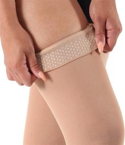 img 1 attached to Premium Thigh High Compression Stockings, Made in USA, for Women and Men - 20-30mmHg Support