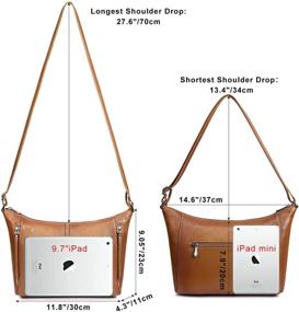 img 2 attached to 👜 S-ZONE Women's Medium Genuine Leather Shoulder Hobo Purses and Handbag - Crossbody Bags