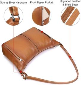 img 1 attached to 👜 S-ZONE Women's Medium Genuine Leather Shoulder Hobo Purses and Handbag - Crossbody Bags