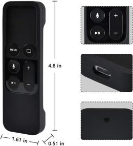 img 1 attached to 📱 pkrLOVEwm Shockproof Silicone Remote Control Case for Apple TV 4K & 4th Gen - Siri Remote, Black