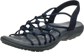 img 4 attached to 👡 Comfort meets style: Skechers Women's Reggae Slim-Forget Knotted Web Gore Open Toe Slingback Sandal