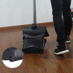 img 3 attached to 🧹 GLOYY Lobby Broom and Dustpan Set with Adjustable Height - Upright Grips Sweep Set with Broom, Black