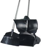 🧹 gloyy lobby broom and dustpan set with adjustable height - upright grips sweep set with broom, black logo