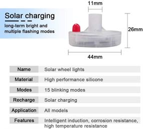 img 3 attached to 🚗 4PCS Солнечные автомобильные колеса с датчиками движения - мигающий фонарь колесной шины разноцветный светодиодный газовый наконечник для автомобиля, велосипеда, мотоцикла