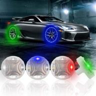 🚗 4pcs solar car tire wheel lights with motion sensors - flashing hub lamp cap light colorful led gas nozzle for car, bicycle, motorcycle logo