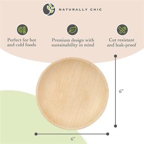 img 3 attached to 🌿 Naturally Chic Palm Leaf Compostable Plates, 6" Round Biodegradable Disposable Small Dinnerware Set - Eco Friendly Bamboo-like Plates (25 Pack) for Weddings and Events