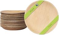 🌿 naturally chic palm leaf compostable plates, 6" round biodegradable disposable small dinnerware set - eco friendly bamboo-like plates (25 pack) for weddings and events logo