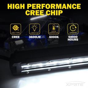 img 3 attached to 🚛 Xprite 8 " 30W CREE Светильник рабочего света: Однорядный тонкий светодиодный прожектор с 4D-оптической линзой для джипов 4x4 внедорожников ATV SUV UTV автомобилей грузовиков