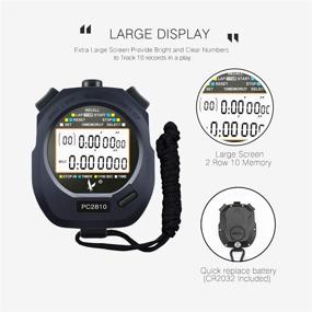 img 3 attached to ⏱️ LEAP Stopwatch Professional Timer 3 RAW 10/30/100 Lap Split Memory with Extra Large Digital Display for Sports Game Timer Count up Down Water Resistant