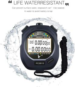 img 1 attached to ⏱️ LEAP Stopwatch Professional Timer 3 RAW 10/30/100 Lap Split Memory with Extra Large Digital Display for Sports Game Timer Count up Down Water Resistant