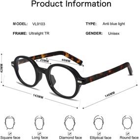 img 1 attached to 👓 VANLINKER Ретро круглые очки для блокировки синего света для женщин и мужчин - снимают напряжение глаз и защищают от вредного света