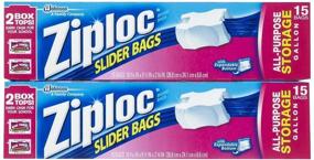 img 1 attached to Convenient Ziploc Slider Storage Bags - 1 gal - 🔒 15 ct - 2 pk: Organize & Preserve Your Items Effortlessly