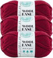 пряжа бренда lion wool ease cranberry логотип