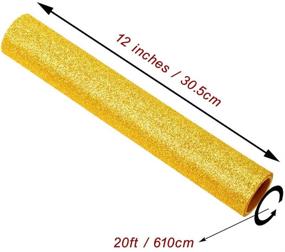 img 2 attached to 🌟 Glitter Gold Iron On Heat Transfer Vinyl Roll - 12 Inches by 10 Feet, Ideal for T-Shirt Designs