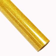 🌟 glitter gold iron on heat transfer vinyl roll - 12 inches by 10 feet, ideal for t-shirt designs logo