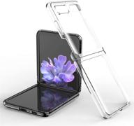 📱 futurecase z flip 3 case: clear crystal transparent plating for samsung galaxy z flip 3 5g logo