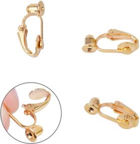 img 2 attached to BronaGrand 20 PCS Earring Clip Backs Converter 👂 Findings with Post for Non-Pierced Ears, Silver & Gold