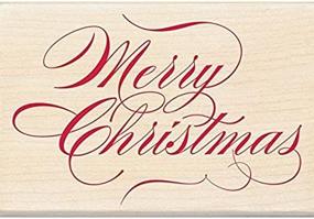 img 3 attached to 🎅 Inkadinkado Wood Stamp: Spreading Festive Cheer with 'Merry Christmas'