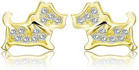 img 2 attached to Yiluana CZ Stud Earrings with 💎 Dazzling Cubic Zirconia for Women and Girls