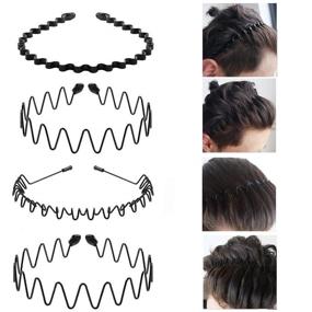 img 1 attached to 💫 Oaoleer Metal Headbands: Stylish Spring Wavy Non-Slip Hair Bands (8 PCS) for Men and Women