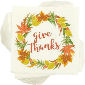 img 3 attached to Thanks White Paper Napkins Thanksgiving