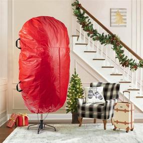 img 3 attached to 🎄 9ft Upright Tree Storage Bag - Tear Proof Polyethylene, Drawstring Hem, Zipper, Carry Handles, Waterproof, Protects from Dust & Moisture - Ideal for Christmas Trees