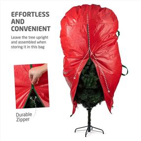 img 2 attached to 🎄 9ft Upright Tree Storage Bag - Tear Proof Polyethylene, Drawstring Hem, Zipper, Carry Handles, Waterproof, Protects from Dust & Moisture - Ideal for Christmas Trees