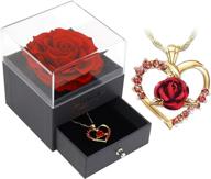 🌹 eternal preserved real rose necklace - perfect valentine's day, wedding anniversary, birthday gift (real rose with drawer) logo