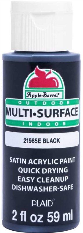 Apple Barrel 21985e Multi-Surface Acrylic Craft Paint, Black, 2 fl oz