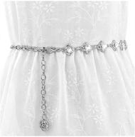 💃 glamorstar women's chain belt dress - fashionable metal belts logo