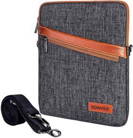 img 4 attached to 📱 DOMISO 8 Inch Water-resistant Shockproof Tablet Shoulder Bag iPad Sleeve Protective Case Clutch Bag for 7.9"-8" Tablets, iPad Mini 5/4/3/2, Samsung Galaxy Tab S2 8", ZenPad, Huawei MediaPad, Dark Grey