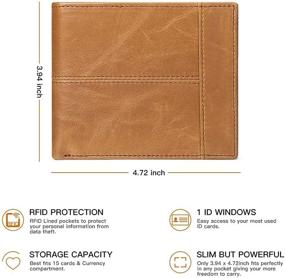 img 1 attached to 👝 Genuine Leather Men's Wallets with RFID Blocking - GOIACII Accessories