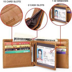 img 2 attached to 👝 Genuine Leather Men's Wallets with RFID Blocking - GOIACII Accessories