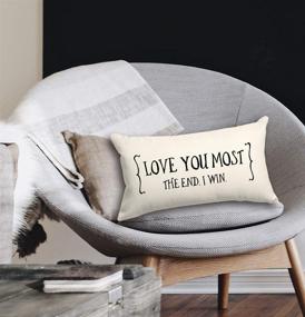 img 1 attached to 💌 XUWELL Romantic Love You Most The End I Win Throw Pillow Cover, Valentines Day Gift for Girlfriend Boyfriend, Cushion Cover for Sofa Bed Home Decor 12 x 20 Inch