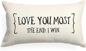 img 2 attached to 💌 XUWELL Romantic Love You Most The End I Win Throw Pillow Cover, Valentines Day Gift for Girlfriend Boyfriend, Cushion Cover for Sofa Bed Home Decor 12 x 20 Inch