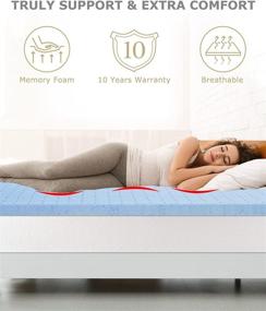 img 2 attached to 🛏️ BedStory 3.6 Inch Queen Size Mattress Topper – Dual-Layer Bed Toppers with Fiber Pillow Top & Gel Memory Foam – 2-in-1 Combination of Comfort and Support – Gray