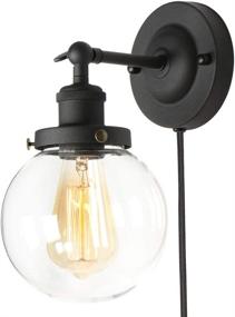 img 2 attached to 🔌 UL Plug-in Wall Sconce: Premium Edison Wall Lamp with Enhanced Matte Black Finish for Easy Installation – Plug-in or Hardwire 2-in-1!