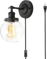 🔌 ul plug-in wall sconce: premium edison wall lamp with enhanced matte black finish for easy installation – plug-in or hardwire 2-in-1! logo